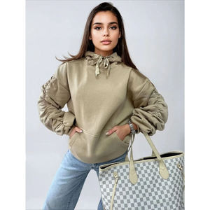 Sudadera con capucha corta personalizada para mujer, sudaderas casuales y sudaderas con capucha, sudadera con capucha extragrande para mujer - Product Image 4