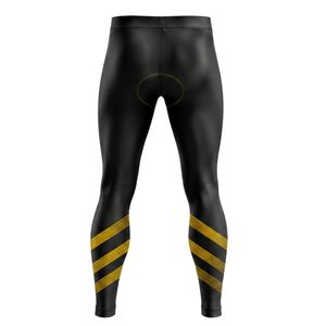 Leggings de cyclisme pour hommes et femmes, noir et jaune, longueur intégrale, rembourrés, respirants, leggings de performance pour le cyclisme en plein air - Product Image 2