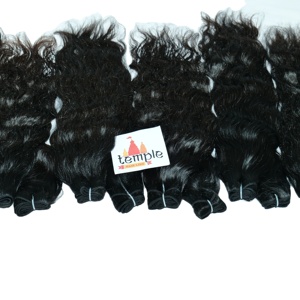 Vente en gros pas cher indien couleur naturelle cheveux humains pour les femmes cuticules alignés non transformés lâche vague profonde tissage faisceau - Product Image 5