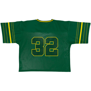 T-shirt en coton et maille coupe boxy, style vintage streetwear sportif rétro américain, personnalisé en usine, pour homme, coupe courte et oversize, maillot de football - Product Image 3