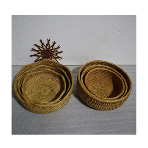 Panier en rotin incrusté de nacre pour rangement décoratif à domicile - Product Image 5
