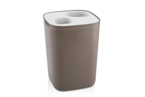 Plastic Recycling <b>Bin</b> With Dual Compartment <b>Lid</b> Indoor Kitchen Waste Storage Bucket Minimalist Rectangular Design - Product Image 3