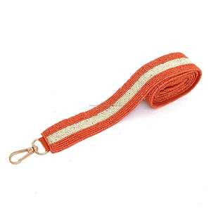 Ceinture en tissu de perles de graines d'orange vintage faite à la main, écologique, pour poignée de sac bandoulière, durable, imperméable, portable, rayée, pour sac à main - Product Image 3