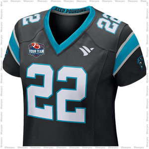 Jersey de Fútbol Americano Personalizado de Última Moda para Mujer, 100% Poliéster, Transpirable, de Secado Rápido, Manga Corta, Cómodo - Product Image 4