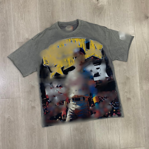 เสื้อยืด Rough Play ผ้าฝ้ายคุณภาพสูง เสื้อยืดวินเทจผู้ชาย สไตล์ฮิปฮอป เสื้อยืดโอเวอร์ไซส์ พิมพ์ลายประดับเพชร ขายส่ง - Product Image 4