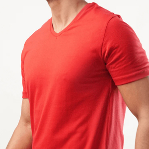 Camisetas de Verano para Hombre, Cuello en V, Color Sólido, Manga Corta, Suaves, Holgadas, Transpirables, de Poliéster/Algodón, con Estampado Personalizado, Casuales - Product Image 6