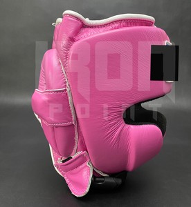 Protège-têtes de boxe/kick-boxe en cuir de vachette personnalisables à lacets, rembourrage épais à 4 couches, évacuation de l'humidité, poignées lacées - Product Image 6