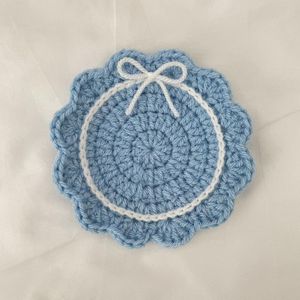 แผ่นรองแก้วถักมือลายระบายขอบ ดีไซน์ผ้าฝ้ายสีขาวครีม สำหรับป้องกันเครื่องดื่มร้อน สไตล์โบโฮ สำหรับห้องนั่งเล่นสไตล์เรียบง่าย - Product Image 2