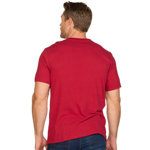 Camiseta Roja Oscura de Primera Calidad |   Camisetas de Cuello Redondo y Manga Corta, Camisetas Casuales de Color Sólido, Camisetas Básicas - Product Image 2