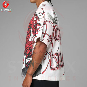 T-shirt personnalisé à col épais, 100% coton, t-shirts épais et unis, coupe ample pour homme - Product Image 5