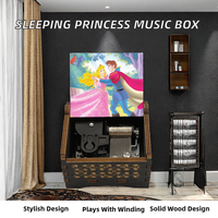 Boîte à musique en bois à remonter pour la Saint-Valentin, cadeau écologique et mélodique en forme de dessin animé pour elle/lui, souvenir artisanal pour un anniversaire