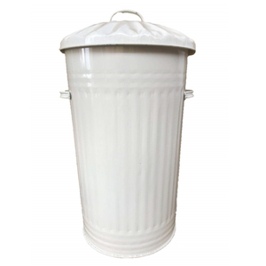 ถังขยะเหล็กชุบสังกะสีทรงถังพร้อมหูจับไม้ สำหรับตกแต่งบ้าน สวน ภายในและภายนอกอาคาร  สามารถปรับแต่งสีได้ - Product Image 3