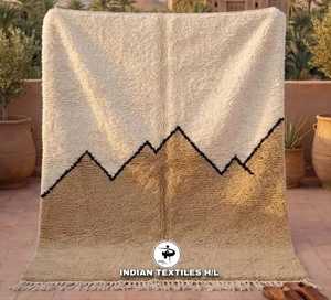 Alfombras de Lana de Nueva Zelanda Tejidas a Mano, Diseño Geométrico Moderno, Estilo Marroquí Bereber para Sala de Estar, Precio Económico, Hechas a Mano en India - Product Image 1