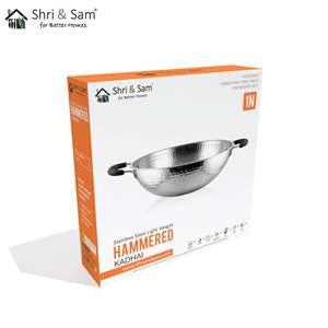 Lightweight Stainless Steel Hammered Kadhai <b>Cookware</b> - Product Image 2
