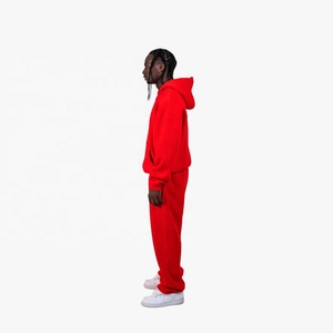 High Quality Custom Logo Flared Oversized <b>Tech</b> Fleece 100% Cotton Sweatsuits Zip Up Hoodie Tracksuit Set For Men - Product Image 4