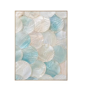 Venta Directa de Pintura Artesanal en Mosaico Redondo Abstracto de Madreperla, Decoración Elegante para Sala de Estar Moderna - Product Image 3