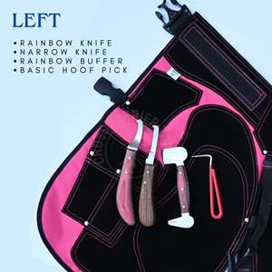 Kit d'outils de sécurité pour fermeur de chevaux avec tablier en cuir, couteau à grande boucle, couteau courbé à extrémité en laiton, brosse de polissage et coupe-clincheur - Product Image 4