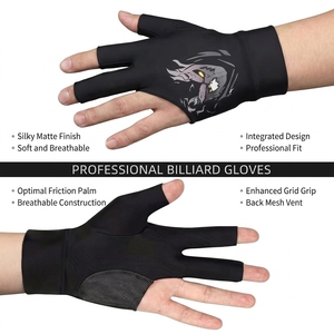 Guantes de Billar de Secado Rápido, Diseño Transpirable con Muñequera Ajustable, Guantes para Billar y Snooker - Product Image 1