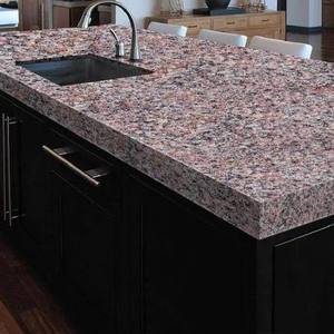Plan de travail en granit rose rosé poli pour îlot de cuisine, surface en pierre pour design traditionnel, utilisation extérieure, projets hôteliers - Product Image 5