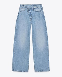 Jean en denim respirant pour femme, coupe droite, taille mi-haute, style décontracté d'été, double boutonnage, effet vieilli, écologique, délavé - Product Image 4