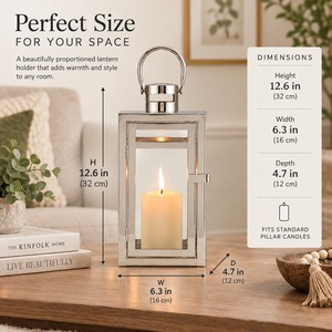 Lanterne porte-bougie en acier inoxydable, résistante à la chaleur, décoration pour la maison - Product Image 3