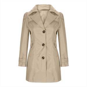 Zipper Pocket <b>Womens</b> Trench <b>Coat</b> Belted Long Overcoat <b>Double</b> <b>Breasted</b> Elegant Windbreaker Custom Logo - Product Image 1