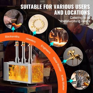 Fornace Portatile a 3 Bruciatori a Propano, Grande Capacità, Strumento per Forgiatura a Gas, 2600 Fahrenheit, Forno Industriale per la Produzione di Coltelli - Product Image 6
