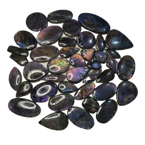 Offre Spéciale : Cabochon de Labradorite Naturelle Polie Lisse, Formes Variées, Effet de Couleur Violet, pour la Fabrication de Bijoux, 20-45mm, 8-12g - Product Image 5