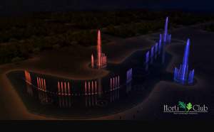 Fontaine musicale extérieure moderne en forme d'épée avec spectacle de lumière LED et jets d'eau flottants - Product Image 3