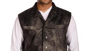 Chaleco de Cuero Desgastado Hecho a Mano de Estilo Moderno para Hombre, Estilo Retro de Motocicleta, Fabricante y Proveedor Mayorista - Product Image 3