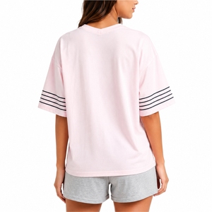 Custom Women's T Shirt And Shorts <b>Set</b> Comfortable Soft Breathable Lightweight Casual Loose Fit Relaxed For Women Wear - Product Image 2