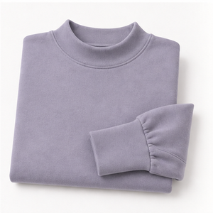 เสื้อสเวตเชิ้ตครอปคอเต่า แขนทรงบอลลูน ขอบยางยืด รุ่น WSS-0043 สีลาเวนเดอร์สำหรับผู้หญิง - Product Image 6