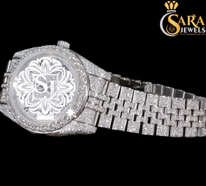 Antique Rose Gold Automatic Movement Diamond <b>Watch</b> <b>Arabic</b> Fully Iced 20mm Case Stainless Steel Glass Limited Edition Valentine's - Product Image 2