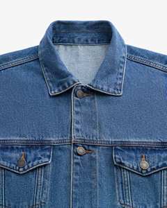 Veste en jean à manches longues, écologique, anti-UV, fermeture à bouton unique, col rabattu, coupe classique, respirante - Product Image 3