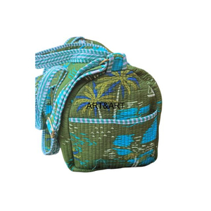 Sac de voyage décontracté matelassé en coton personnalisé, imprimé floral sans couture, sac à langer matelassé léger grande capacité pour maman - Product Image 5