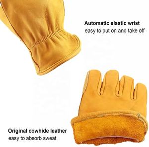 Gants de sécurité industriels personnalisés pour la construction, gants en cuir rembourrés haute performance pour le secteur pétrolier, doublure en coton, fonction tactile - Product Image 3
