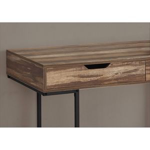Scrivania Moderna Contemporanea da 48 Pollici per Ufficio e Casa con Cassetti Portaoggetti, Laminato Marrone e Metallo Nero - Product Image 3