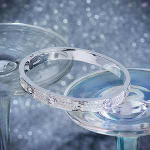 S925 Silver 18K Gold Plated Moissanite Elegant and Luxurious Wedding Party <b>Gift</b> Bangles - Product Image 4