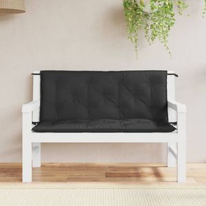 Ensemble de 2 coussins de banc de jardin en tissu Oxford noir, 100% polyester, élégants, pour l'extérieur - Product Image 1
