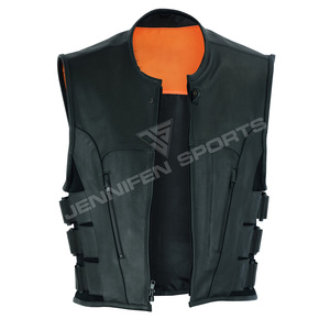 Gilet de moto classique pour homme en cuir de vachette véritable, de bonne qualité, respirant, pour toutes les saisons, style décontracté - Product Image 2