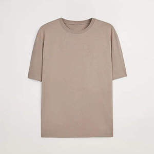 Trendy Men's Oversized Baggy 100% Cotton Knitted T-<b>Shirt</b> Drop Shoulder Breathable Casual Streetwear Loose Fit <b>Geometric</b> Pattern - Product Image 1
