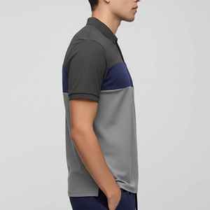 OEM/ODM Summer Casual Solid Knitted Custom Embroidered Logo Unique Design Short Sleeve 100% Cotton Quick Dry Men's for Shirt - Product Image 2