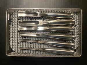 Juego de Gouges Smith-Petersen Rectos y Curvos para Cirugía Médica con Bandeja de Esterilización, Instrumentos de Cirugía General de Acero Inoxidable - Product Image 1