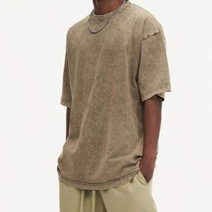 Camisetas Oversize de Algodón 100% Ecológico para Hombre, con Logo Frontal, Lavado Ácido, Transpirables, Hombro Caído, Estilo Vintage, Tallas Grandes, Venta al por Mayor - Product Image 6