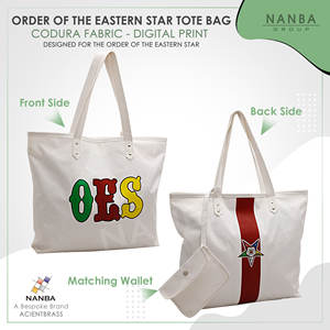 Sac fourre-tout blanc OES – Sac à bandoulière en Codura et polyvinyle avec portefeuille assorti |   Matériau imperméable et design d'emblème OES - Product Image 2