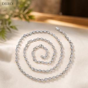 Cuban <b>Chain</b> 925 Sterling Silver Round Diamond Bead VVS1 Moissanite <b>Iced</b> <b>Out</b> Hip Hop for Certified Necklace - Product Image 1