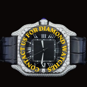 Montre de mode en quartz moissanite de qualité supérieure pour homme et femme, cadran carré avec chiffres romains, verre, prix abordable - Product Image 4