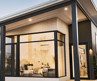 Grandes fenêtres fixes personnalisées pour résidences, vitrage Low-E, spécifications modernes, fournisseur d'or, fenêtres fixes en aluminium