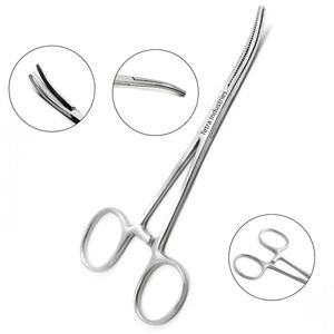 Pinzas de Presión Curvas de Calidad Premium de 14 cm, Pinzas Hemostáticas con Bloqueo, Instrumento Quirúrgico Dental de Acero Inoxidable, Certificado CE - Product Image 1