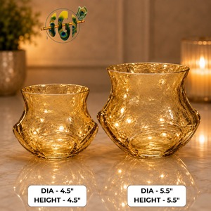 Pot à fleurs et porte-bougie en verre coloré artisanal, résistant à la chaleur, pour la décoration de la maison - Product Image 1
